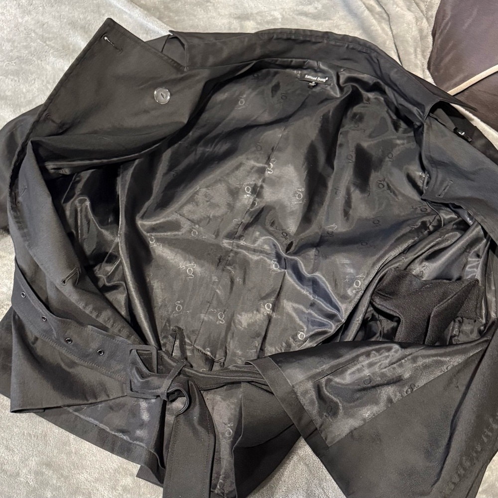 Samuel Dong Classic Black Trench Coat - Picture 8 of 10